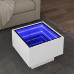 vidaXL Bijzettafel met LED 40x40x30 cm bewerkt hout wit, Huis en Inrichting, Verzenden, Nieuw, Overige houtsoorten, 50 tot 100 cm