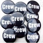 Button of (kleding)magneet Crew met of zonder eigen tekst, Verzamelen, Speldjes, Pins en Buttons, Verzenden, Nieuw, Overige onderwerpen