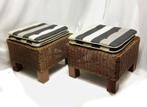 Hockers-set van bamboe met 4 afneembare kussens (2)