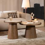50% Korting: Salontafels Mae set van 2 Ø50 en Ø62 cm, Ophalen, Zo goed als nieuw, Scandinavisch, Japandi, Modern, Eikenhout
