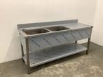 RVS Spoeltafel Dubbel met Onderschap – Stevige Horecatafel, Zakelijke goederen, Horeca | Keukenapparatuur, Ophalen of Verzenden