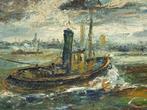 Jack Godderis (1916-1971) - Sleepboot in aktie, Antiek en Kunst, Kunst | Schilderijen | Klassiek