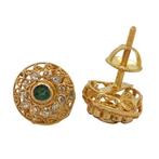 Oorbellen - 18 karaat Geel goud - Diamant - Smaragd, Nieuw
