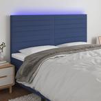 vidaXL Hoofdbord LED 180x5x118/128 cm stof blauw, Verzenden, Nieuw, Blauw, Stof