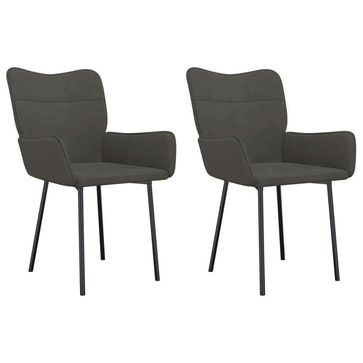 Design Eetkamerstoelen Donkergrijs - Retourdeal - Luxe vo..., Huis en Inrichting, Stoelen, Twee, Grijs, Nieuw, Ophalen of Verzenden