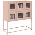 vidaXL Dressoir 100,5x39x107 cm koudgewalst staal roze, Verzenden, Nieuw, Metaal