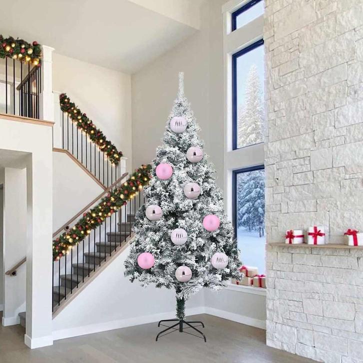 vidaXL Kerstbal Set 3 pcs Roze Kunststof, Diversen, Kerst, Nieuw, Verzenden