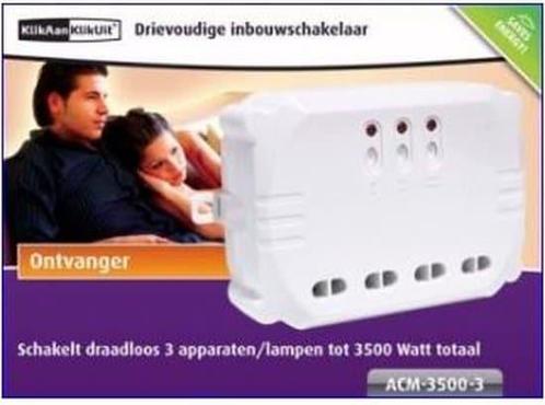 KlikAanKlikUit Inbouwschakelaar 3-Voudig - ACM-3500-3, Huis en Inrichting, Lampen | Overige, Zo goed als nieuw, Ophalen of Verzenden