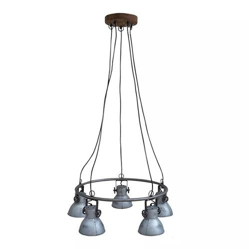 Vintage hanglamp met metalen kappen, Huis en Inrichting, Lampen | Hanglampen, Nieuw, Ophalen of Verzenden
