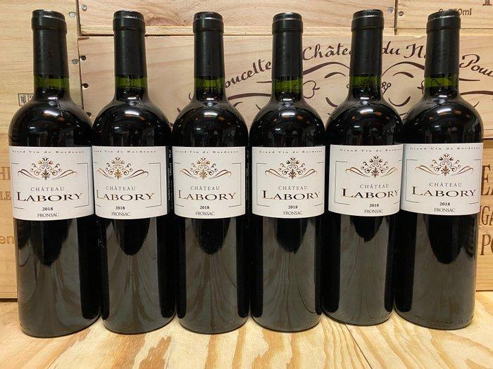 2018 Chateau Labory - Fronsac - 6 Flessen (0.75 liter), Verzamelen, Wijnen