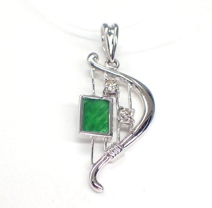 Zonder Minimumprijs - Hanger - 18 karaat Witgoud - 0.15ct., Sieraden, Tassen en Uiterlijk, Antieke sieraden