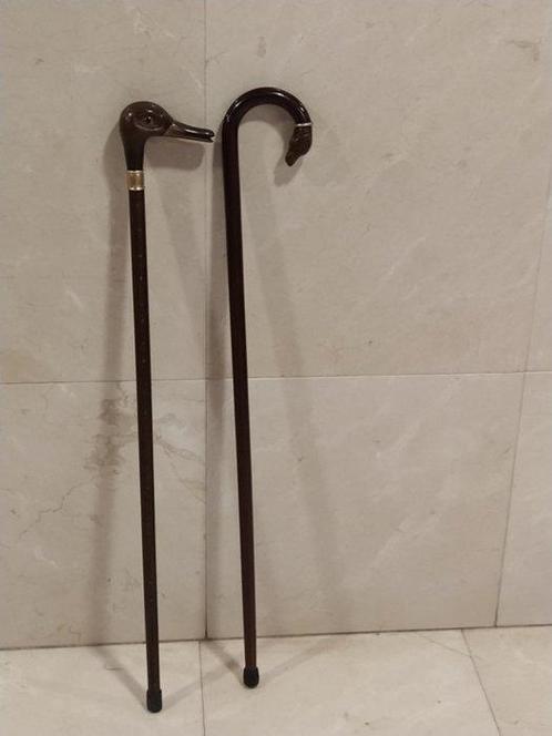 Wandelstok (2) - Brons, Hout, Antiek en Kunst, Curiosa en Brocante