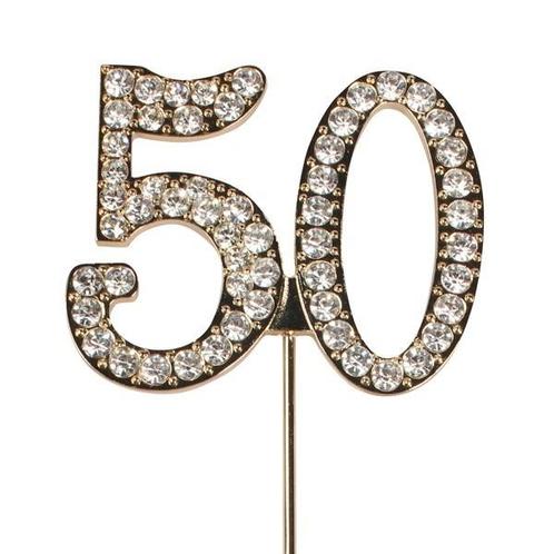 Taarttopper Diamant Jubileum Goud #50 45mm, Hobby en Vrije tijd, Taarten en Cupcakes maken, Nieuw, Verzenden