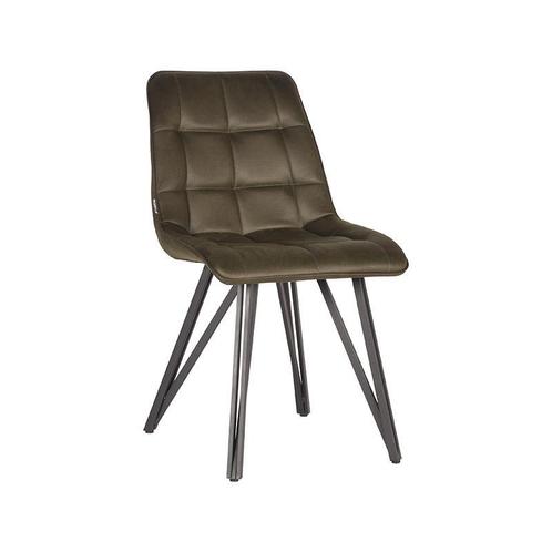 LABEL51 - Eetkamerstoel Boaz - Army Microvezel - Zwart, Huis en Inrichting, Stoelen, Twee, Overige kleuren, Nieuw, Stof, Ophalen