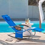 2dekans | SoBuy Ligstoel OGS28-KB - Met Schommelpoten en, Huis en Inrichting, Stoelen, Ophalen of Verzenden, Zo goed als nieuw