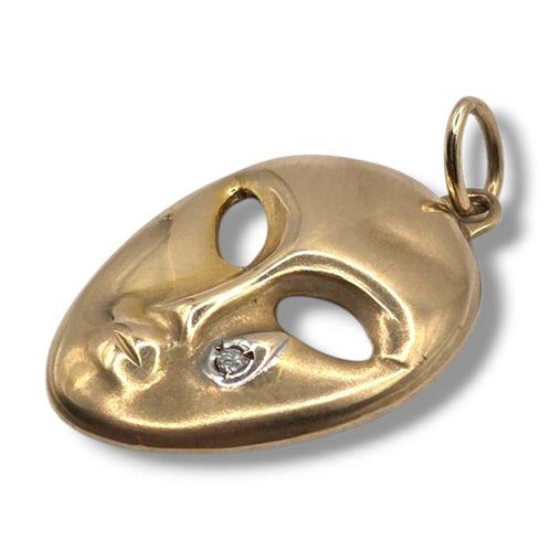 Zonder Minimumprijs - Hanger - 14 karaat Geel goud Diamant, Sieraden, Tassen en Uiterlijk, Antieke sieraden