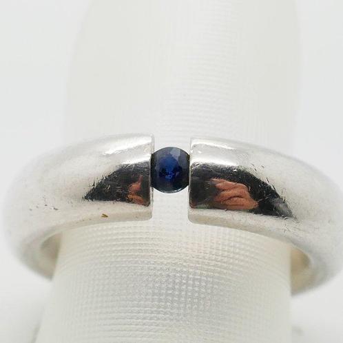 Zonder Minimumprijs - Ring Zilver Saffier, Sieraden, Tassen en Uiterlijk, Ringen