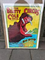 Clyde Beatty cole bros - Circus Poster clyde beatty cole, Antiek en Kunst