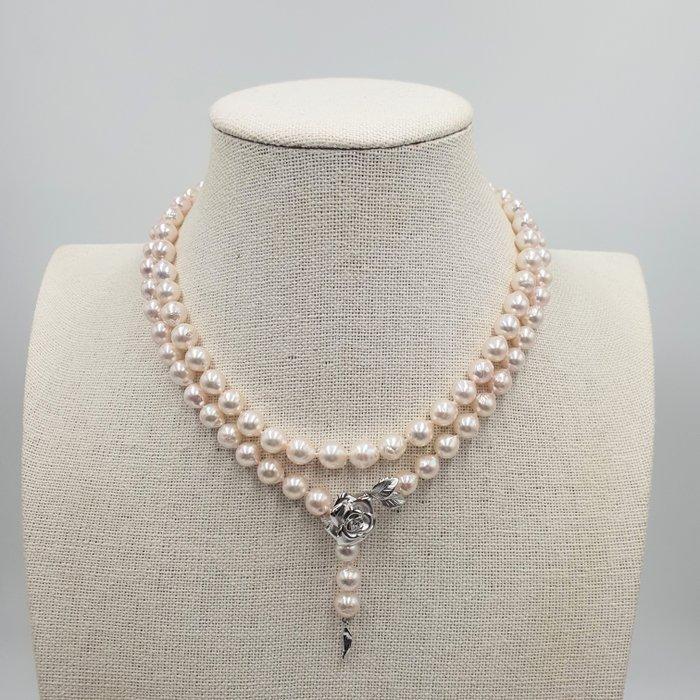 Zonder Minimumprijs - Halsketting Zilver Parel - Akoya parel, Sieraden, Tassen en Uiterlijk, Kettingen