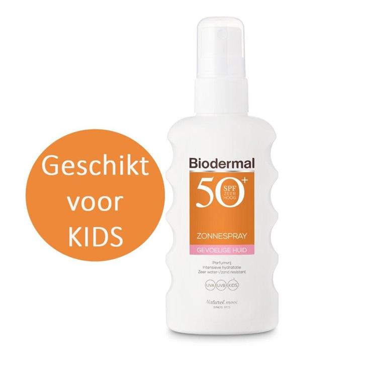 Biodermal Gevoelige Huid SPF50+ Zonnespray, Sieraden, Tassen en Uiterlijk, Uiterlijk | Lichaamsverzorging, Nieuw, Verzenden