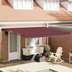 vidaXL Elektrisch Semi-Cassette Zonnescherm Bordeaux Rood, Tuin en Terras, Zonneschermen, Verzenden, Nieuw
