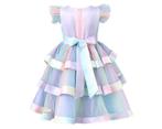 Prinsessenjurk - Luxe Unicorn jurk - Blauwe regenboog, Kinderen en Baby's, Nieuw, Ophalen of Verzenden