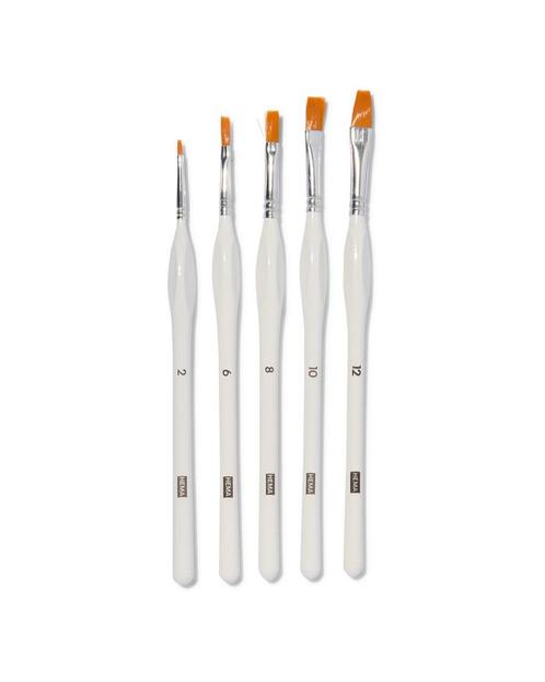 HEMA Schilderpenselen met platte punt - 5 stuks, Hobby en Vrije tijd, Schilderen, Nieuw, Verzenden