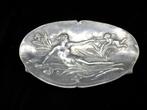 Vide-poche - Tinnen Art Nouveau schaal met Nimf, vide poche
