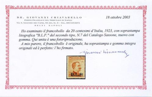 Italië 1922 - BLP 20 cent met lithografische opdruk type II,, Postzegels en Munten, Postzegels | Europa | Italië