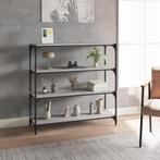 vidaXL Boekenkast 100x33x100 cm hout en staal grijs sonoma