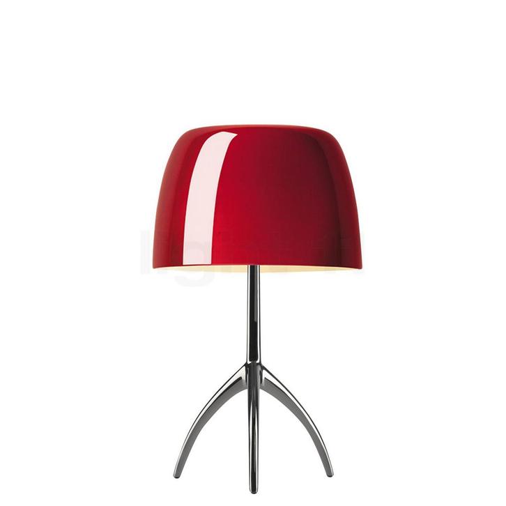 Foscarini Lumiere Tafellamp grande, aluminium/rood - met sch, Huis en Inrichting, Lampen | Tafellampen, Nieuw, Verzenden