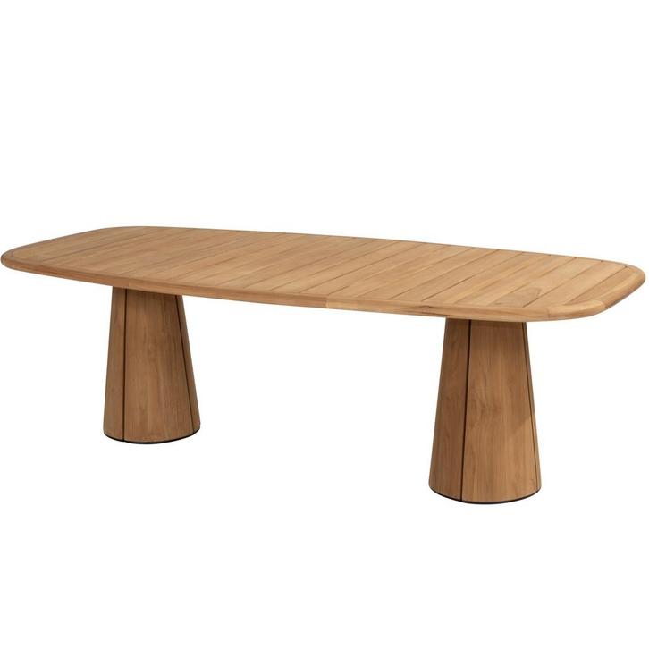 Capri barrel dining tuintafel 240x110xH75 cm naturel teak 4, Tuin en Terras, Tuintafels, Nieuw, Teakhout, Ophalen of Verzenden