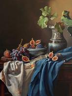 Turan Duyar XXe - A Bowl of Figs and a Porcelain Vase, Antiek en Kunst, Kunst | Schilderijen | Klassiek