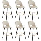 Barkruk Sachel met rugleuning, fluweellook - crème/zwart, Se, Huis en Inrichting, Barkrukken, Verzenden, Nieuw