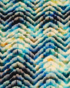 Viscose Tricot Golven Blauw, Hobby en Vrije tijd, Stoffen en Lappen, Blauw, Nieuw