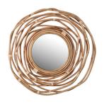 *WOONWINKEL* Dutchbone Kubu Rotan Spiegel Rond, Huis en Inrichting, Woonaccessoires | Spiegels, Verzenden, Nieuw