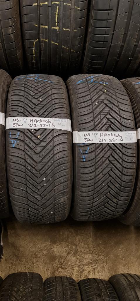 2x 215-55-16 Hankook All Season 6.1mm €45 Per Band 215 55 16, Auto-onderdelen, Banden en Velgen, 16 inch, All Season, 215 mm, Personenwagen