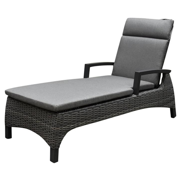 Dallas ligbed 162x70xH101 cm antraciet wicker, Tuin en Terras, Tuinsets en Loungesets, Nieuw, Ophalen of Verzenden
