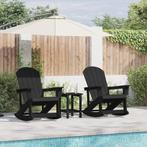 vidaXL Tuin Lounge Set 3 pcs Zwart Medium 38 x 38 x 46 cm, Tuin en Terras, Verzenden, Nieuw, Loungeset