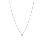 Witgouden solitair collier met diamant 14 krt, Met hanger, Verzenden, Wit, Zo goed als nieuw