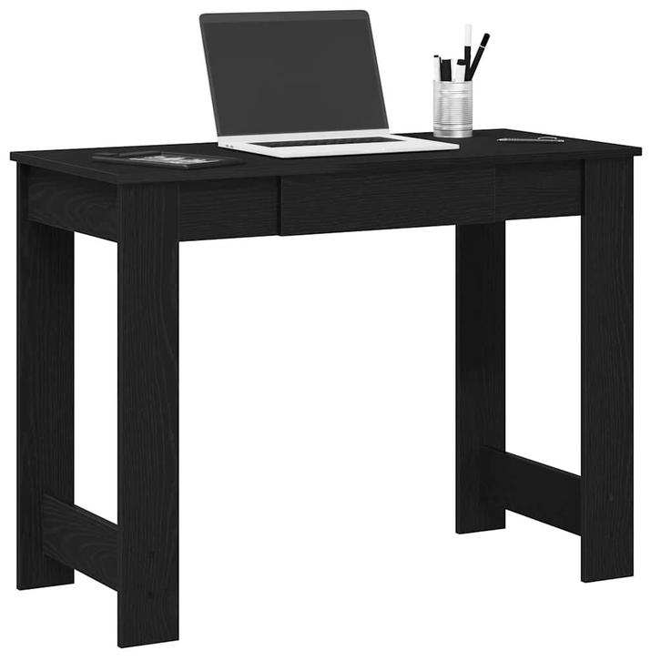 vidaXL Bureau 100x45x75 cm bewerkt hout zwart, Huis en Inrichting, Bureaus, Nieuw, Verzenden