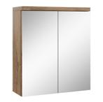 Badkamerkast Toledo 60 x 20 x 60 cm Bruin Eiken Spiegelkast, Verzenden, Nieuw, Spiegelkast