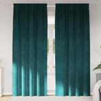 vidaXL Gordijnen met gordijnen 2 pcs Donkergroen 140 x 225, Verzenden, Nieuw, Groen