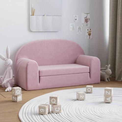 vidaXL Kinderslaapbank 2-zits zacht pluche roze, Kinderen en Baby's, Kinderkamer | Overige Meubels, Nieuw, Verzenden
