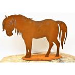 Metalen sierfiguur paard | Patina tuindecoratie vintage pony, Nieuw, Verzenden