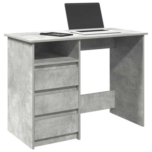vidaXL Bureau 102x50x75 cm bewerkt hout betongrijs, Huis en Inrichting, Bureaus, Nieuw, Verzenden