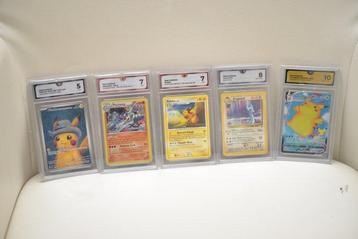 Pokémon - 5 Graded card - Pikachu - GG beschikbaar voor biedingen