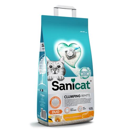 Sanicat Clumping White Duo Vanilla & Mandarin 10 liter, Dieren en Toebehoren, Katten-accessoires, Nieuw, Verzenden