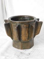 Vijzel - Brons - Achthoekige mortier, Antiek en Kunst