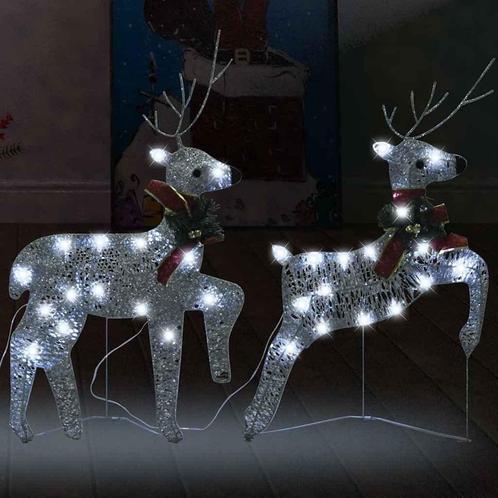 Zilveren Kerst Rendieren 40 LED - Retourdeal! Binnen & Bu..., Diversen, Kerst, Nieuw, Ophalen of Verzenden